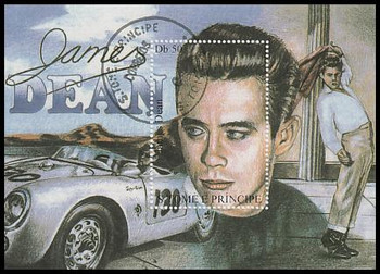 1168 / Db 50 James Dean São Tomé and Príncipe CTO Souvenir Sheet 1168 / Db 50 James Dean São Tomé and Príncipe CTO Souvenir Sheet
