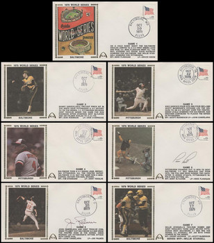 1979 World Series Set of 7 with 2 Autographs Gateway Stamp Silk Cachet Event Covers 1979 World Series Set of 7 with 2 Autographs Gateway Stamp Silk Cachet Event Covers