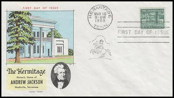 1037 / 4½c The Hermitage : Liberty Series 1959 Fluegel First Day Cover 1037 / 4½c The Hermitage : Liberty Series 1959 Fluegel First Day Cover