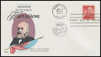 1045 / 12c Benjamin Harrison : Liberty Series 1959 Fluegel First Day Cover 1045 / 12c Benjamin Harrison : Liberty Series 1959 Fluegel First Day Cover