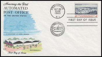 1164 / 4c First Automated Post Office 1960 Fluegel First Day Cover 1164 / 4c First Automated Post Office 1960 Fluegel First Day Cover