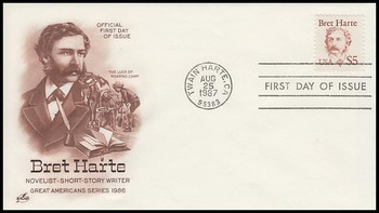 2196 / $5 Bret Harte 1987 Artcraft First Day Cover 2196 / $5 Bret Harte 1987 Artcraft First Day Cover