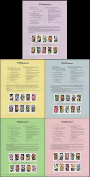 2647 - 2696 / 29c Wildflowers Set Of 5 1992 USPS #92-23 to 27 Souvenir Pages 2647 - 2696 / 29c Wildflowers Set Of 5 1992 USPS #92-23 to 27 Souvenir Pages