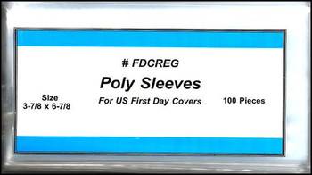3 Mil Thickness First Day Cover ( FDC ) Sleeves Size US # 6 FDC ( 3 7/8" X 6 7/8" - 100 Per/Pkg ) 3 Mil Thickness First Day Cover ( FDC ) Sleeves Size US # 6 FDC ( 3 7/8" X 6 7/8" - 100 Per/Pkg )
