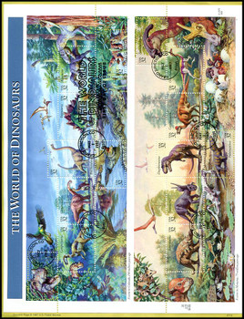 3136 / 32c World of Dinosaurs Pane of 15 : 1997 USPS #9712 Souvenir Page 3136 / 32c World of Dinosaurs Pane of 15 : 1997 USPS #9712 Souvenir Page