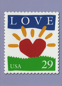 1994 29c Heart Sunrise Love Stamp Collectible Postcard 1994 29c Heart Sunrise Love Stamp Collectible Postcard