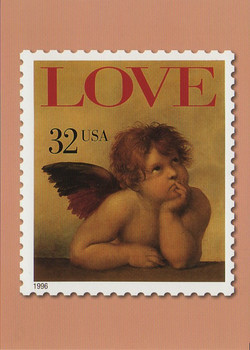1996 32c Cherub Love Stamp Collectible Postcard 1996 32c Cherub Love Stamp Collectible Postcard