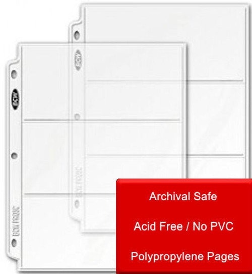 3 Pocket Clear Protector Page for 3 1/2 X 8 Currency Bills or Photos 3 Pocket Clear Protector Page for 3 1/2 X 8 Currency Bills or Photos