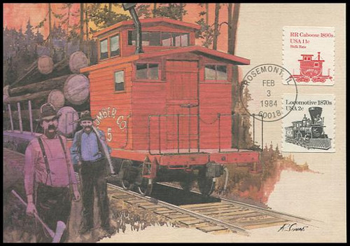 1905 / 11c Railroad Caboose 1890s 1984 Fleetwood Maximum Card 1905 / 11c Railroad Caboose 1890s 1984 Fleetwood Maximum Card