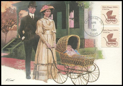 1902 / 7.4c Baby Buggy 1880s Coil 1984 Fleetwood Maximum Card 1902 / 7.4c Baby Buggy 1880s Coil 1984 Fleetwood Maximum Card