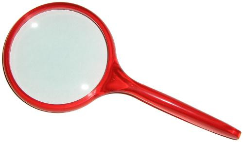 3" Round 3x Hand-Held Ergonomic Magnifier / Magnifying Glass Translucent Red Handle 3" Round 3x Hand-Held Ergonomic Magnifier / Magnifying Glass Translucent Red Handle