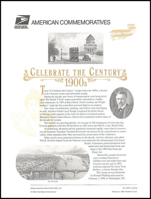 3182 / 32c Celebrate The Century ( CTC ) 1900s Sheet of 15 ( 2 Panel Set ) 1998 USPS American Commemorative Panel Sealed #533A 3182 / 32c Celebrate The Century ( CTC ) 1900s Sheet of 15 ( 2 Panel Set ) 1998 USPS American Commemorative Panel Sealed #533A