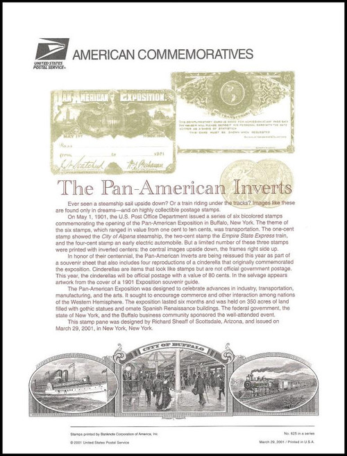 3505 / 1c - 80c Pan-American Inverts Souvenir Sheet of 8 ( 2 Panel Set ) 2001 USPS American Commemorative Panel Sealed #625 3505 / 1c - 80c Pan-American Inverts Souvenir Sheet of 8 ( 2 Panel Set ) 2001 USPS American Commemorative Panel Sealed #625