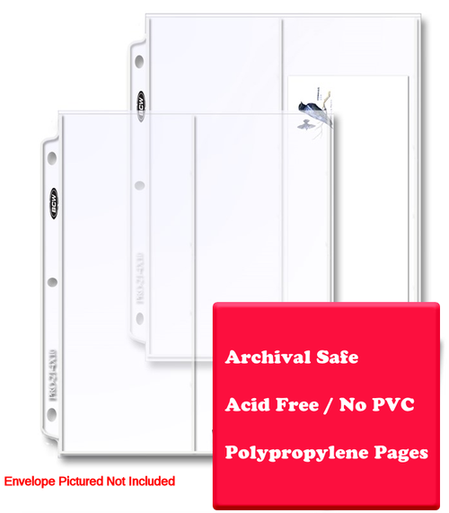 2 Pocket Clear Protector Page for #10 Envelopes for First Day Covers 2 Pocket Clear Protector Page for #10 Envelopes for First Day Covers