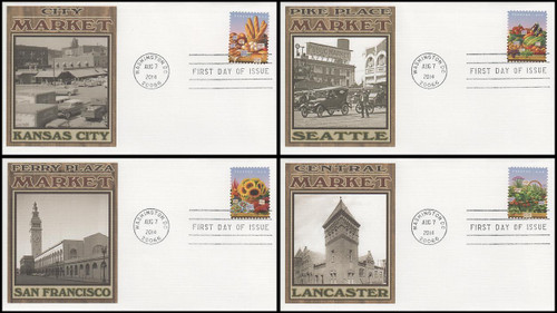 4912 - 4915 / 49c Farmer's Market Set of 4 Fleetwood 2014 FDCs 4912 - 4915 / 49c Farmer's Market Set of 4 Fleetwood 2014 FDCs