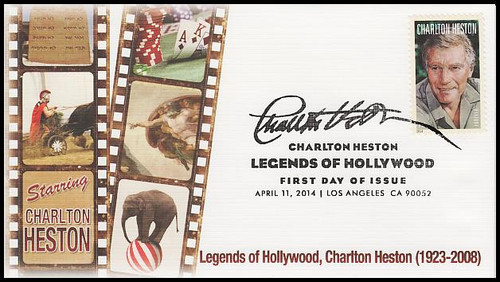 4892 / 49c Charlton Heston : Legend of Hollywood Series 2014 Fleetwood FDC 4892 / 49c Charlton Heston : Legend of Hollywood Series 2014 Fleetwood FDC