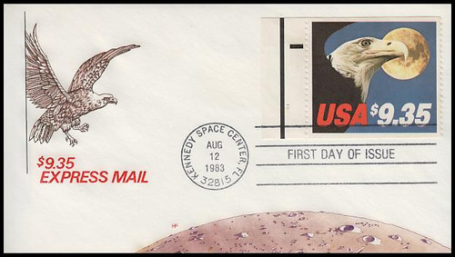 1909 / $9.35 Eagle and Full Moon Express Mail With Tab 1983 House of Farnam FDC 1909 / $9.35 Eagle and Full Moon Express Mail With Tab 1983 House of Farnam FDC