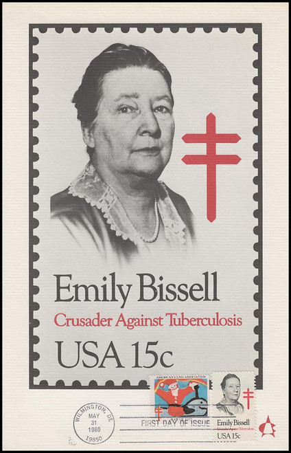1823 / 15c Emily Bissell 1980 Andrews Cachet Maxi Card FDC 1823 / 15c Emily Bissell 1980 Andrews Cachet Maxi Card FDC