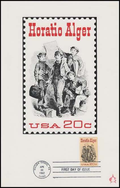 2010 / 20c Horatio Alger 1982 Andrews Cachet Maxi Card FDC 2010 / 20c Horatio Alger 1982 Andrews Cachet Maxi Card FDC