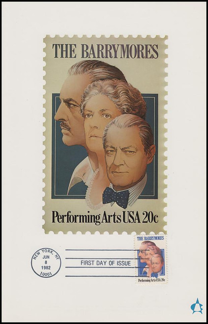 2012 / 20c The Barrymores : Performing Arts Series 1982 Andrews Cachet Maxi Card FDC 2012 / 20c The Barrymores : Performing Arts Series 1982 Andrews Cachet Maxi Card FDC