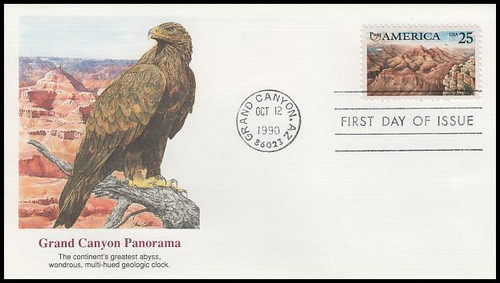 2512 / 25c Grand Canyon: Americas Series 1990 Fleetwood First Day Cover 2512 / 25c Grand Canyon: Americas Series 1990 Fleetwood First Day Cover