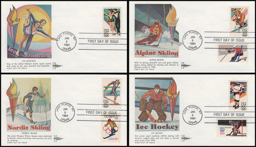 2067 - 2070 / 20c Winter Olympic Games 1984 Set of 4 Gill Craft First Day Covers 2067 - 2070 / 20c Winter Olympic Games 1984 Set of 4 Gill Craft First Day Covers