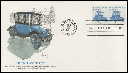 1906 / 17c Electric Auto : Transportation Series Coil Pair PNC #2 Fleetwood 1981 FDC 1906 / 17c Electric Auto : Transportation Series Coil Pair PNC #2 Fleetwood 1981 FDC