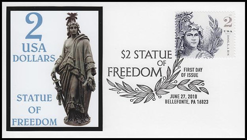 5296 / $2 Statue Of Freedom FDCO Exclusive 2018 FDC 5296 / $2 Statue Of Freedom FDCO Exclusive 2018 FDC