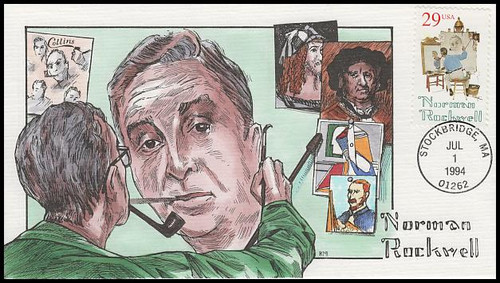 2839 / 29c Norman Rockwell : Illustrator 1994 Collins Hand-Painted FDC 2839 / 29c Norman Rockwell : Illustrator 1994 Collins Hand-Painted FDC
