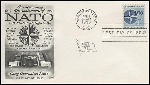 1127 / 4c NATO Fleetwood 1959 First Day Cover 1127 / 4c NATO Fleetwood 1959 First Day Cover