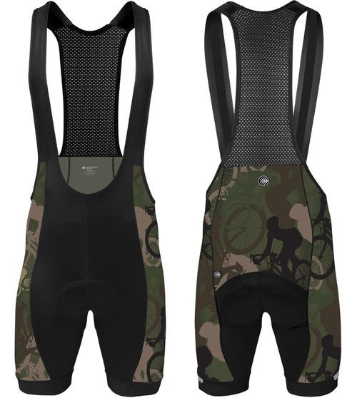 Woodlands Camo Cycling Bib Shorts Camo bibs made in USA