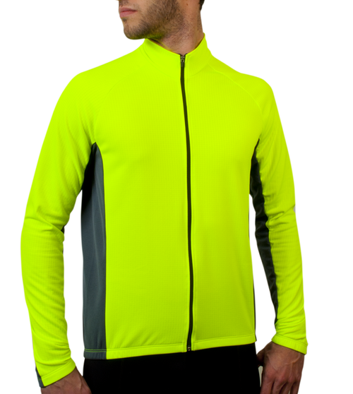 Men's Long Sleeve Fleece Cycling Jersey Full Zip