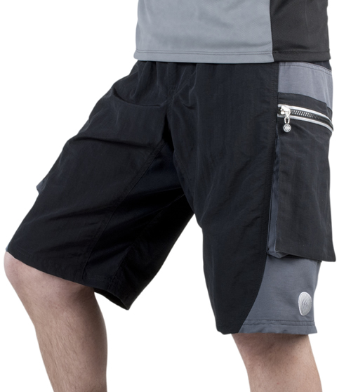 Outlaw Bullet MTB Men's Padded Cargo Cycling Short Black/Charcoal 