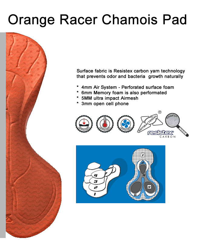 orange racer chamois pad