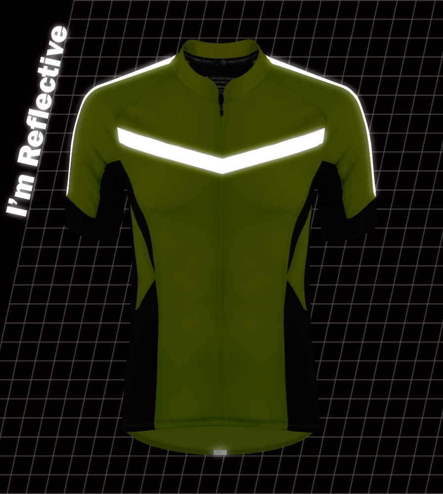 Men's Pace Cycling Jersey Front Reflective Accents