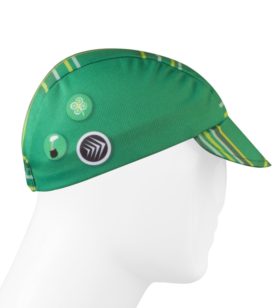 Aero Tech Rush Cycling Caps Lucky Leprechaun Green Plaid Made in USA