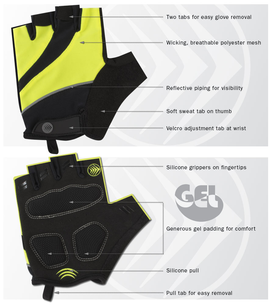 Tempo 2.0 Fingerless Cycling Gloves Features