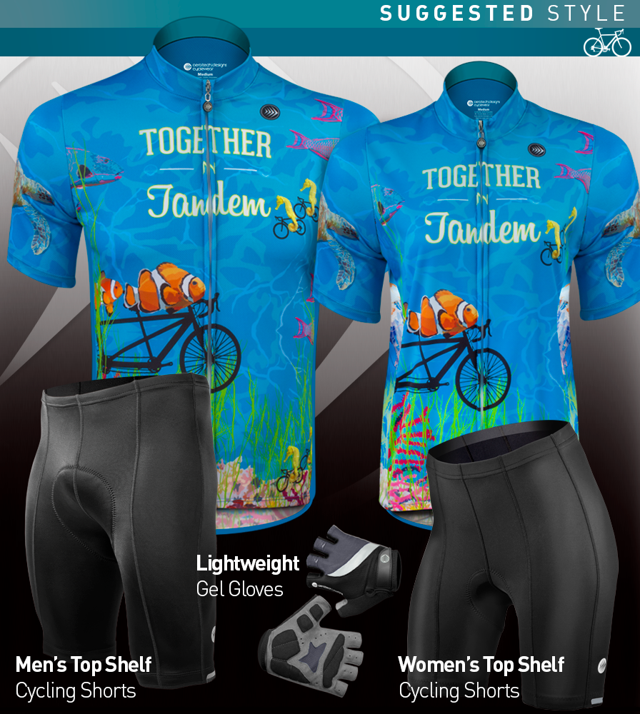 erectie doneren Gelijkenis Together in Tandem Unisex Cycling Jersey with Nemo Fish on Bikes