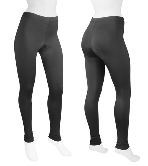 Womens Black Winter Thermal Padded Cycling Tights