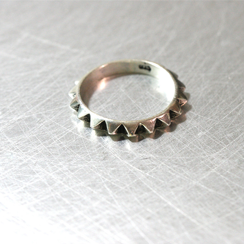 Oxidized Sterling Silver Stud Eternity Band Ring from kellinsilver.com