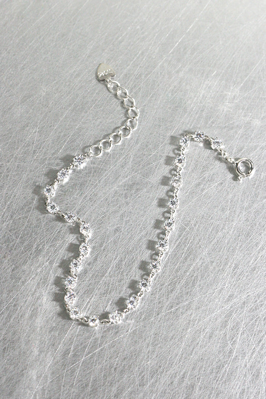 CZ Bitty Chain Bracelet Sterling Silver from kellinsilver.com