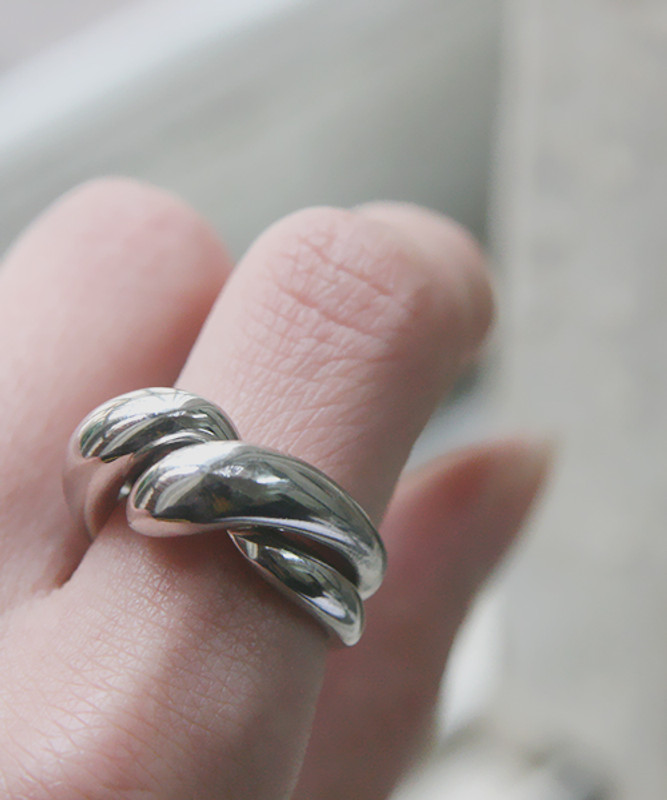 Bold Love Knot Ring Sterling Silver