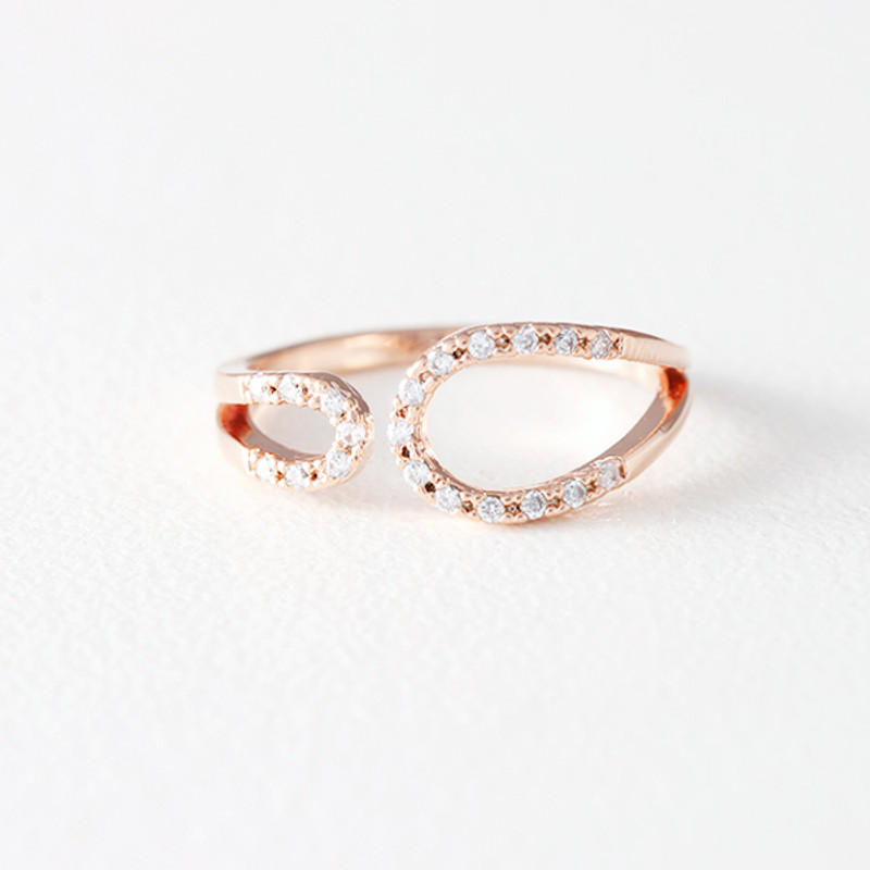 CZ Circle Embrace Midi Ring Wrap Rose Gold from kellinsilver.com
