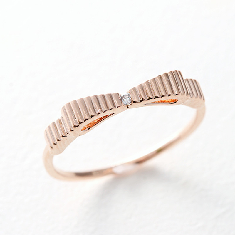 CZ Simple Bow Ring Rose Gold from kellinsilver.com