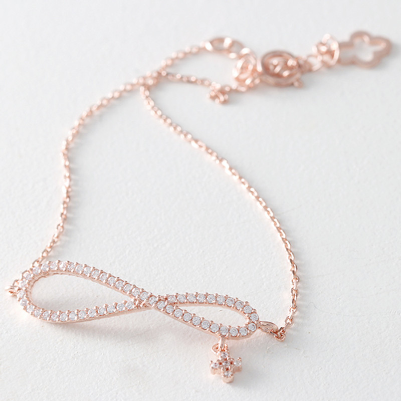 Rose Gold CZ Infinity Bracelet Sterling Silver From Kellinsilver.com