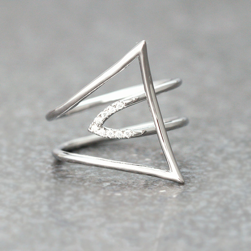 CZ I Pick You Ring White Gold from kellinsilver.com