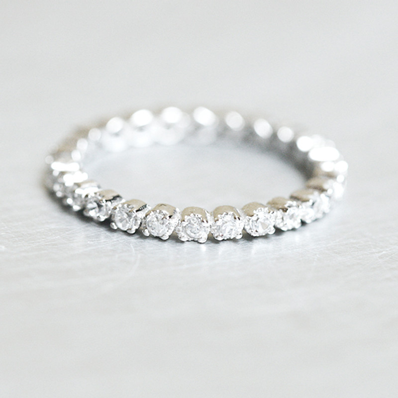Sterling Silver CZ Eternity Ring White Gold from kellinsilver.com