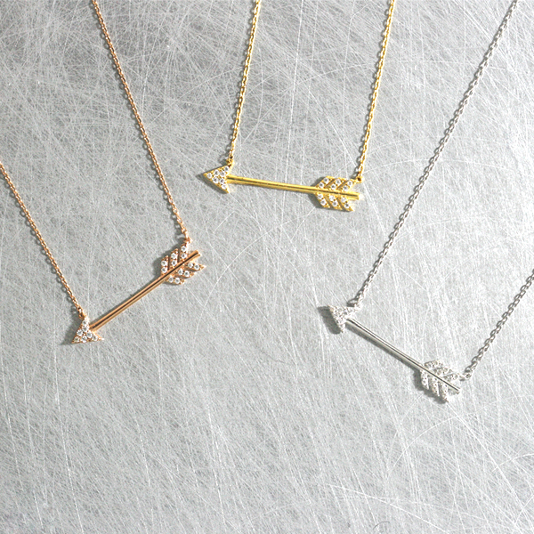 CZ Arrow Necklace Sterling Silver from kellinsilver.com