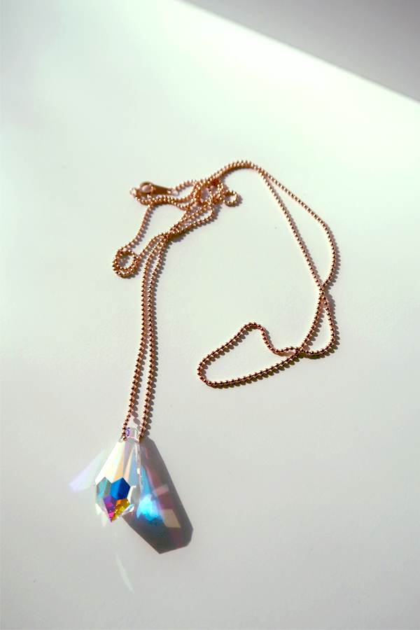 70cm Swarovski Crystal Long Ball Necklace Rose Gold from kellinsilver.com