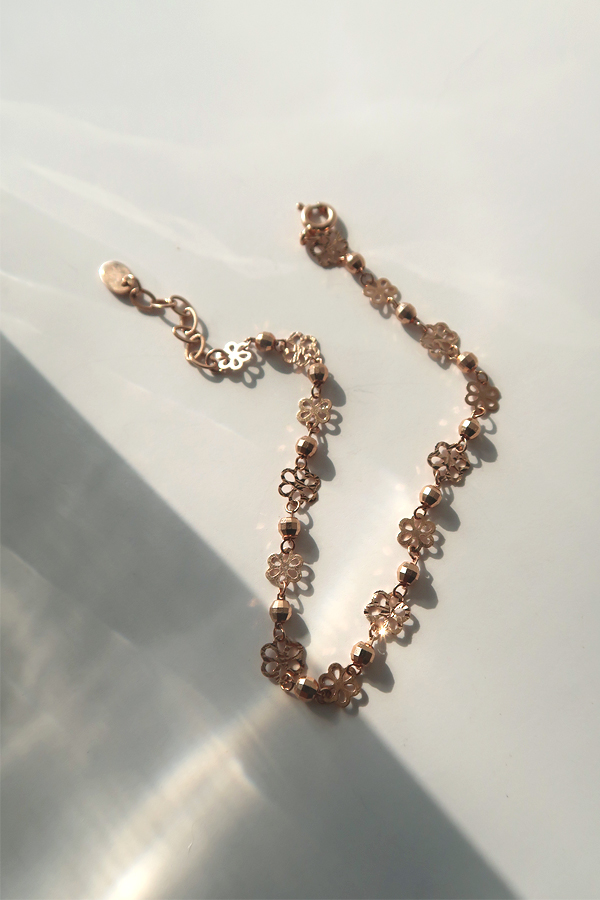 Rose Gold Daisy Bracelet sterling silver on kellinsilver.com